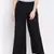 Black Glare Button Women Pant