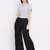 Black Glare Button Women Pant