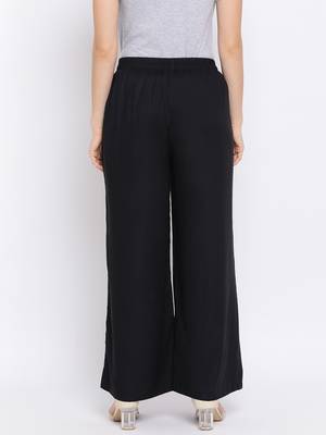 Black Glare Button Women Pant 4