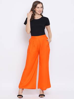 Orange Sia Button Women Pant 2