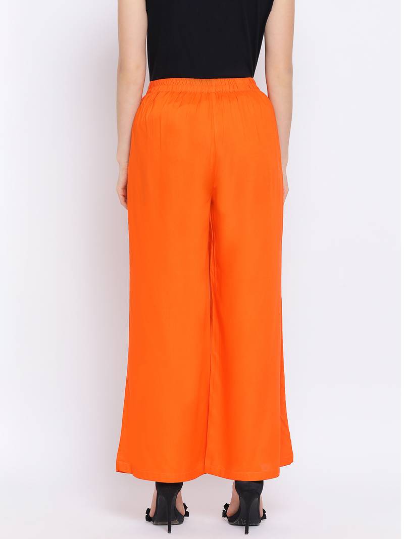 Orange Sia Button Women Pant