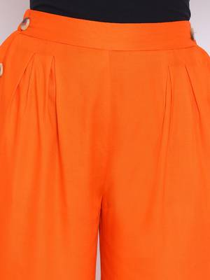 Orange Sia Button Women Pant 5