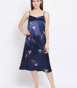 Branched Persona Nightwear Women Satin Dress