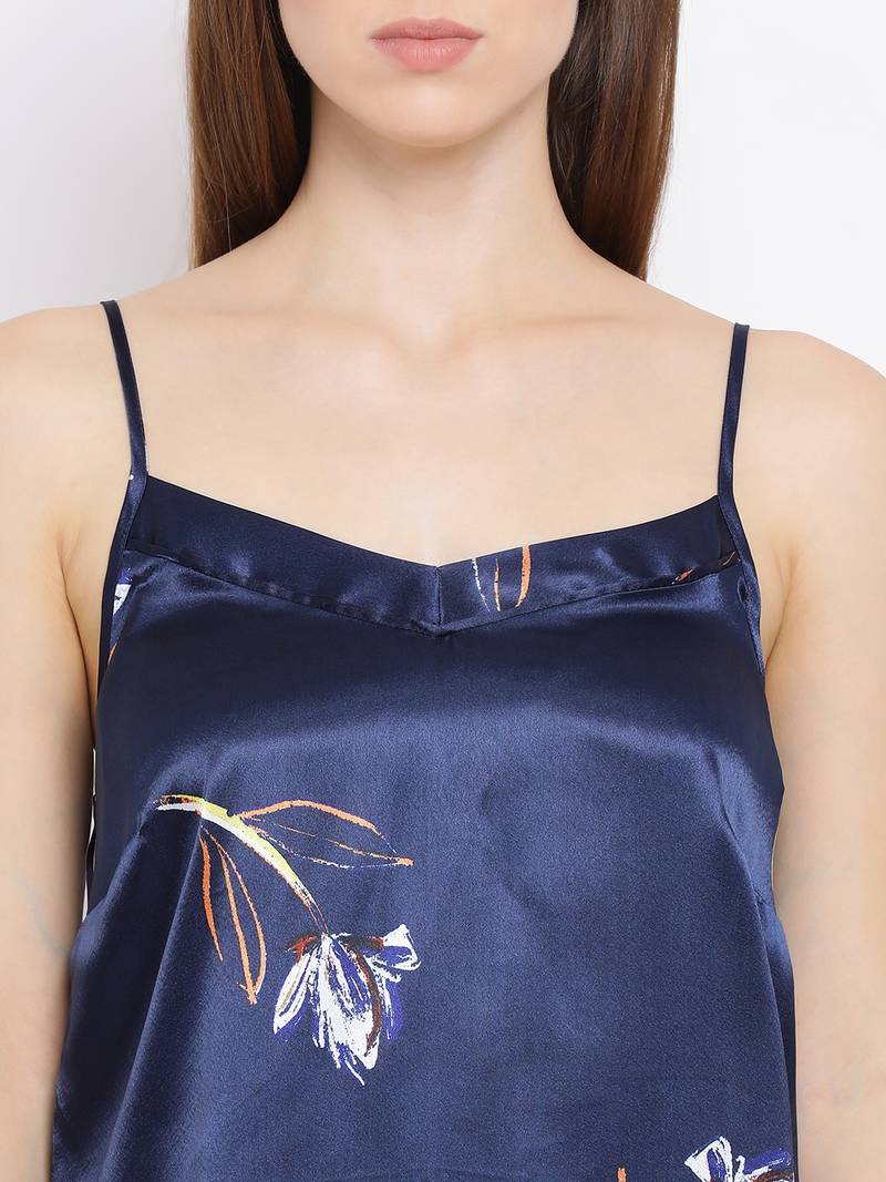 Branched Persona Nightwear Women Satin Dress