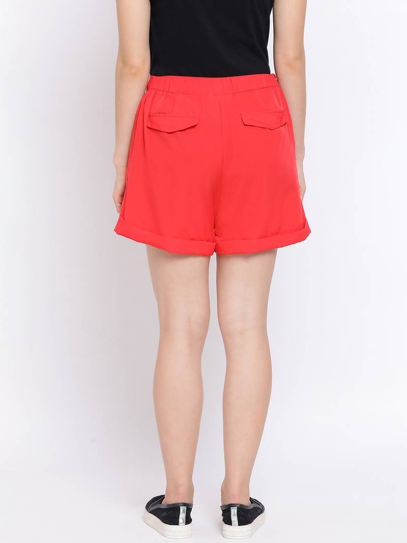 Fiery Red Women Shorts