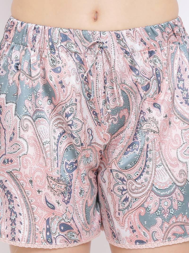Paisley Kora Nightwear Women Satin Shorts