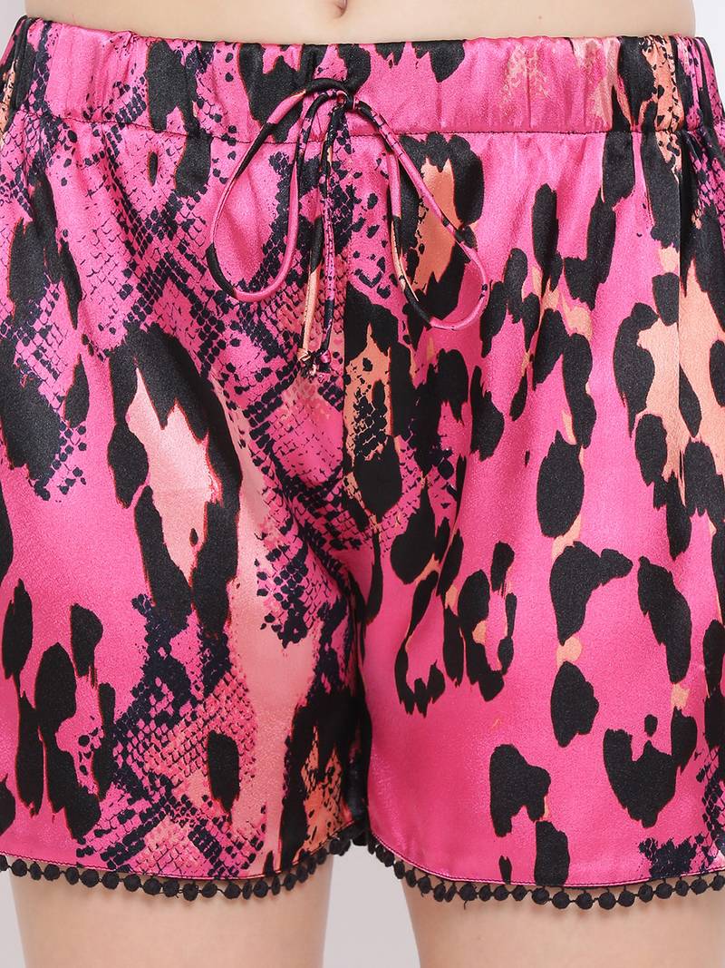 Wild Shark Nightwear Women Satin Shorts