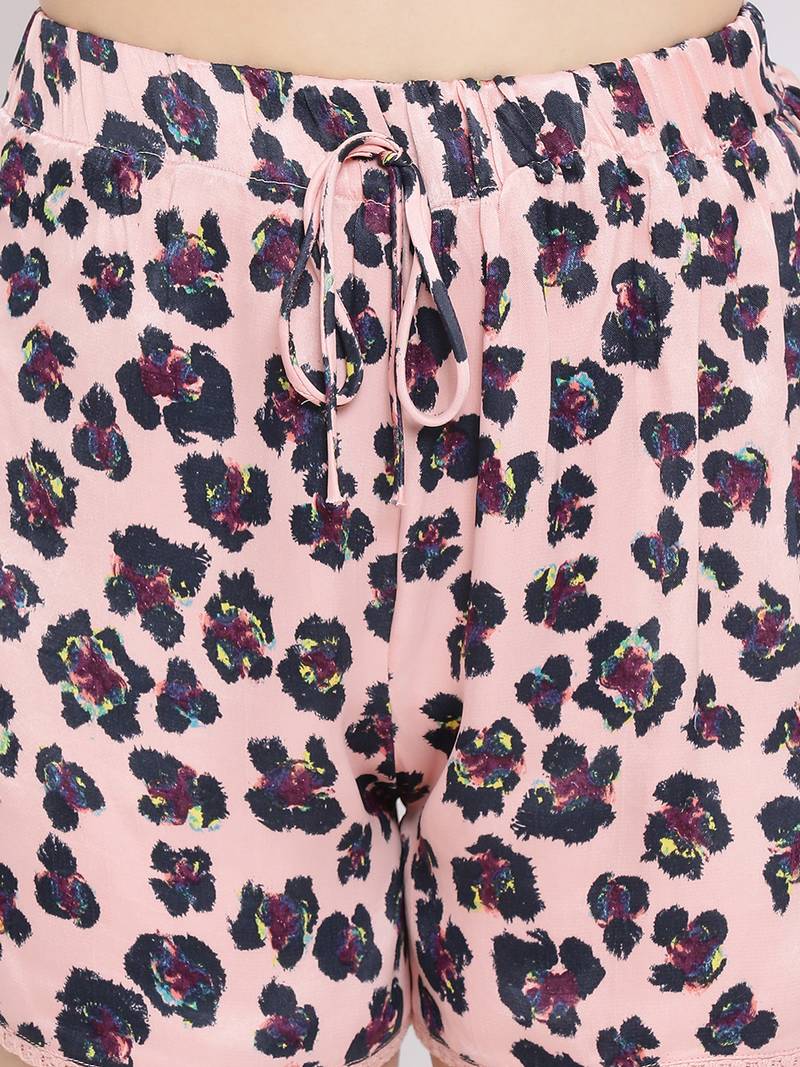 Floral Casey Nightwear Women Satin Shorts