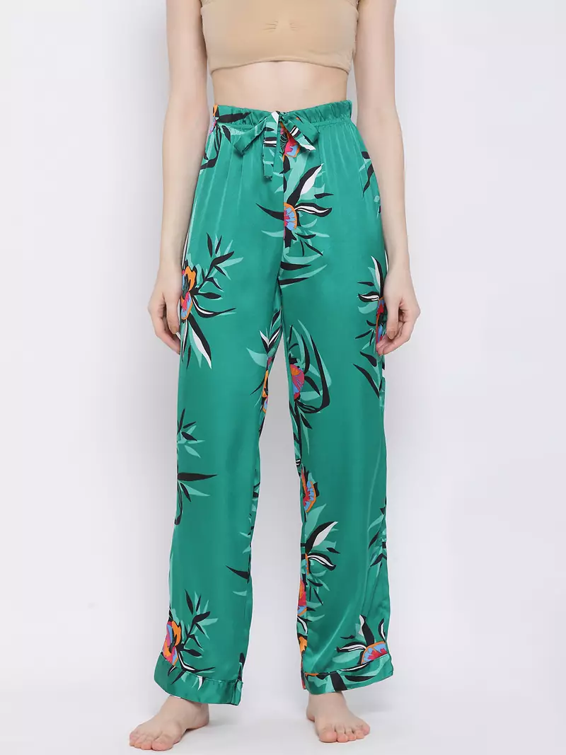 Tropical Jungle Satin Nightwear Women Pajama
