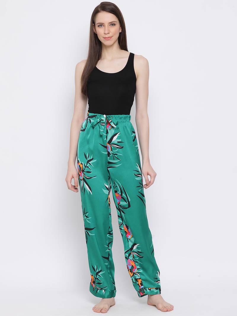 Tropical Jungle Satin Nightwear Women Pajama