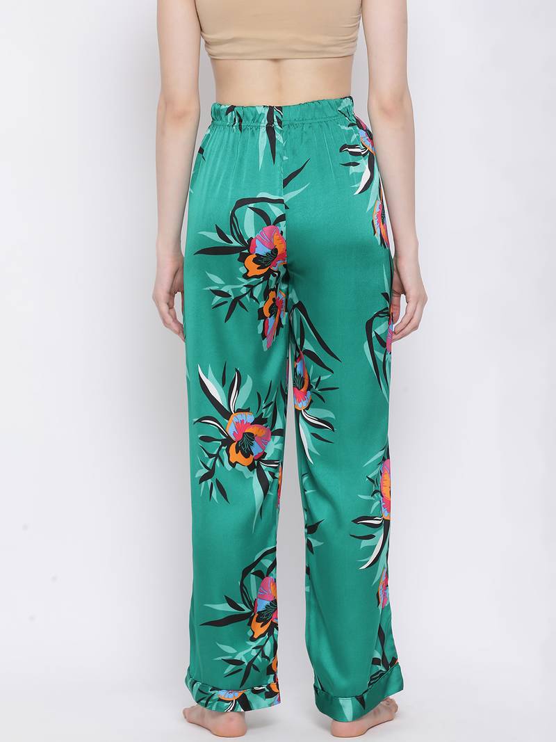 Tropical Jungle Satin Nightwear Women Pajama