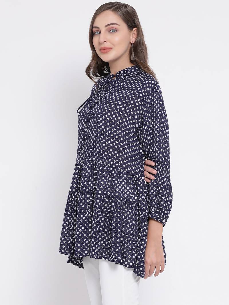 Abstract Pentalon Peplum Women Tunic