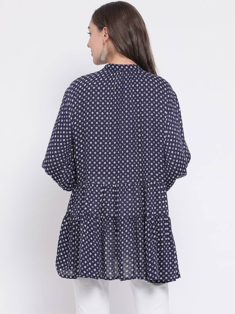 Abstract Pentalon Peplum Women Tunic