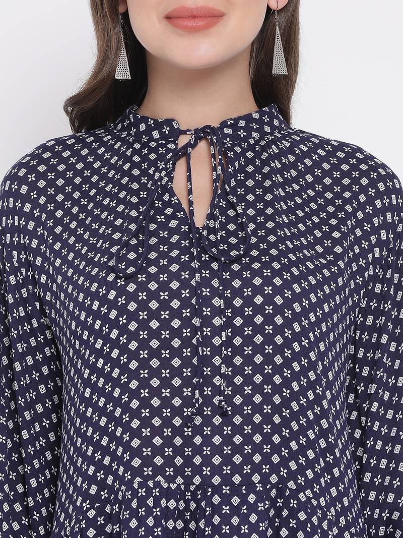 Abstract Pentalon Peplum Women Tunic