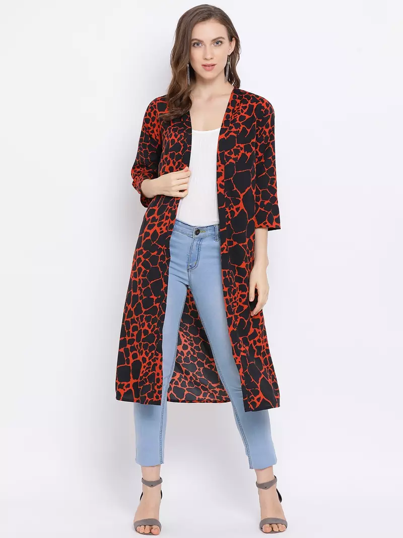 Animal Print Web Women Shrug