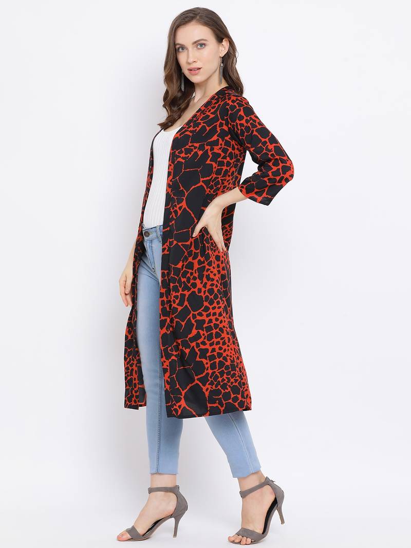 Animal Print Web Women Shrug