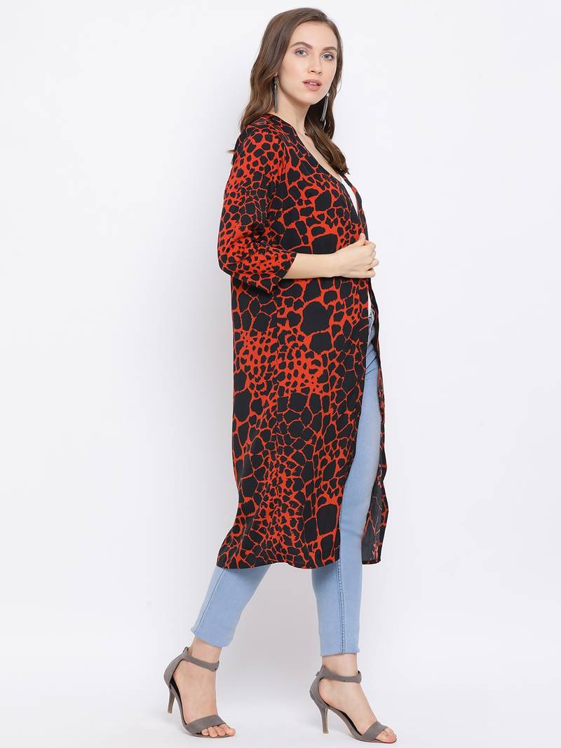 Animal Print Web Women Shrug