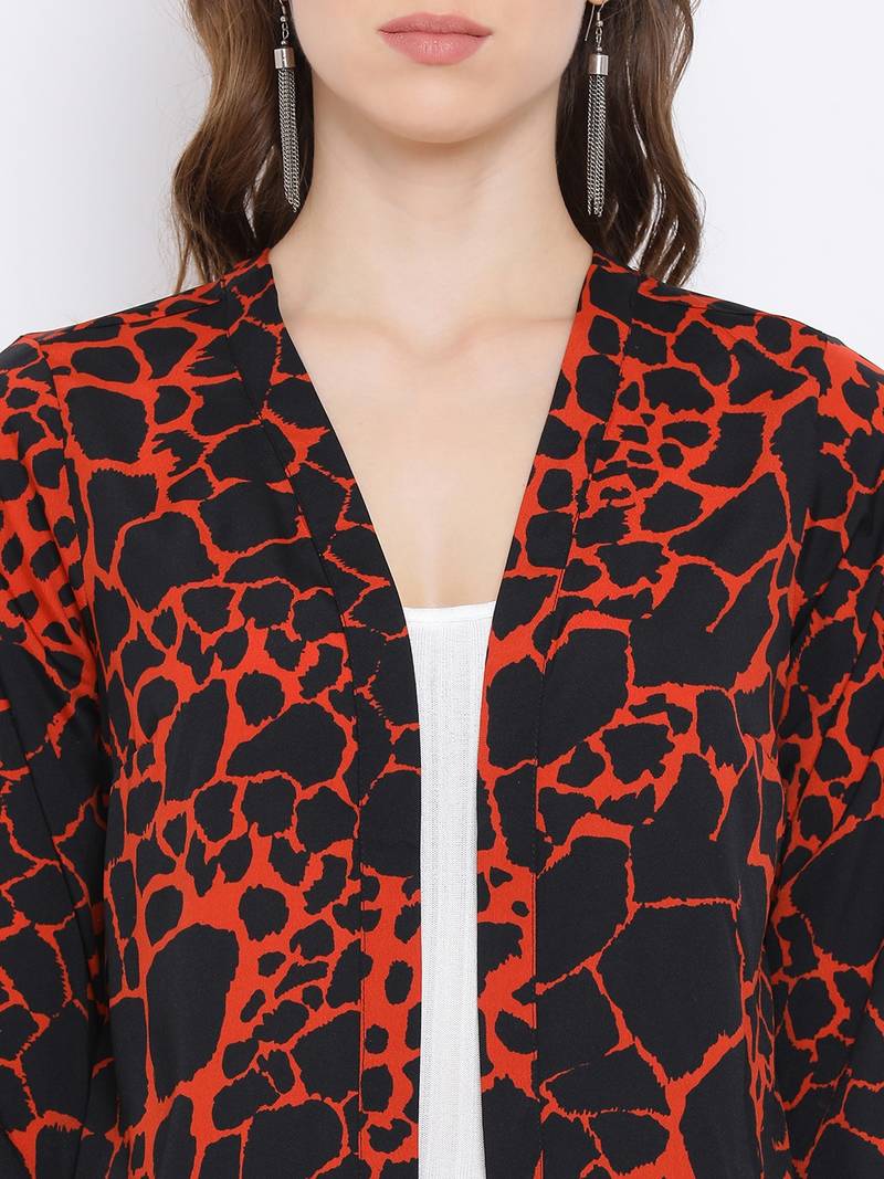 Animal Print Web Women Shrug