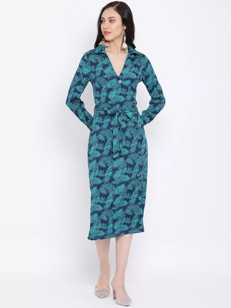 Feathered Ambroshia Midi Women Dress