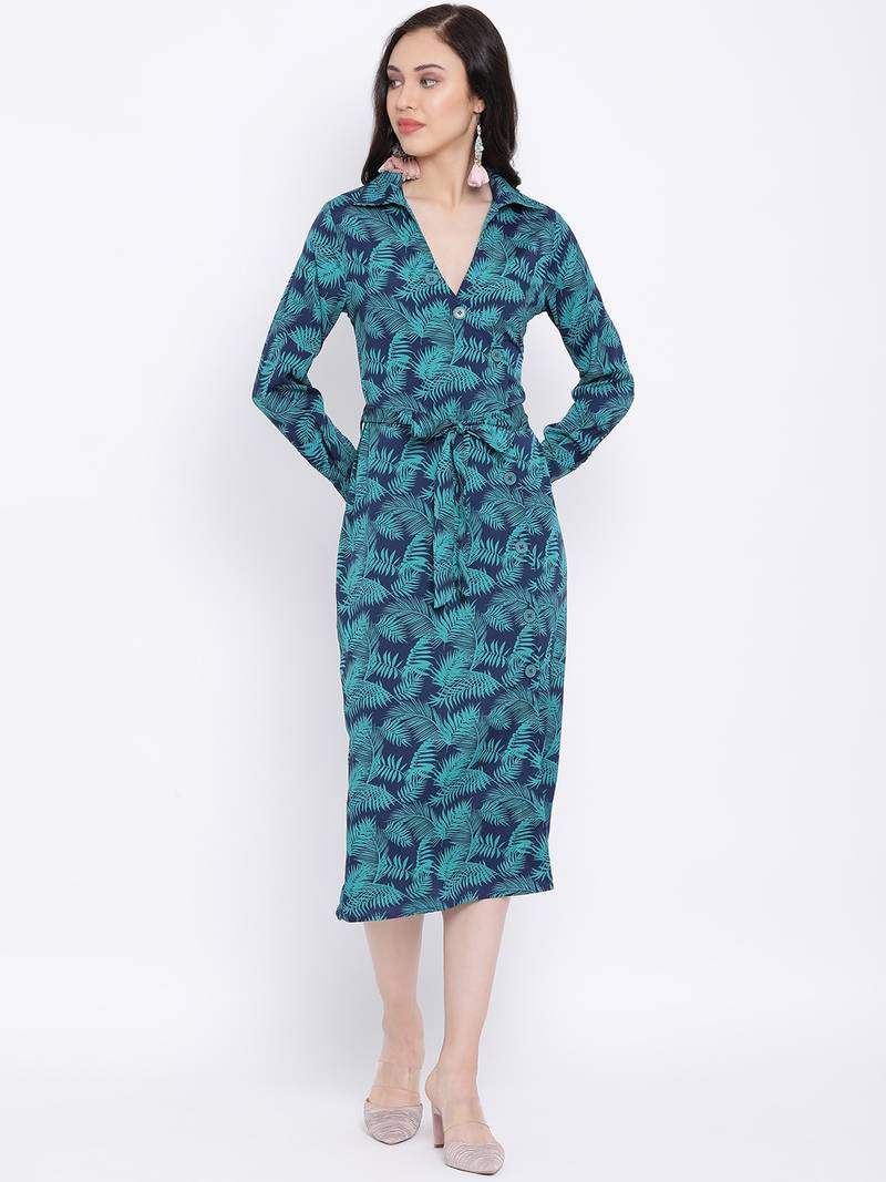 Feathered Ambroshia Midi Women Dress