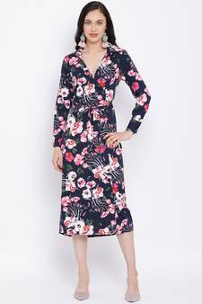 Floral Show-Stopper Midi Women Dress