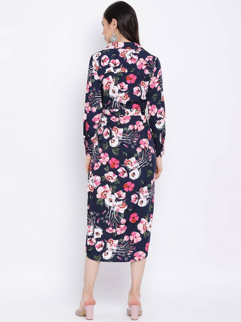 Floral Show-Stopper Midi Women Dress