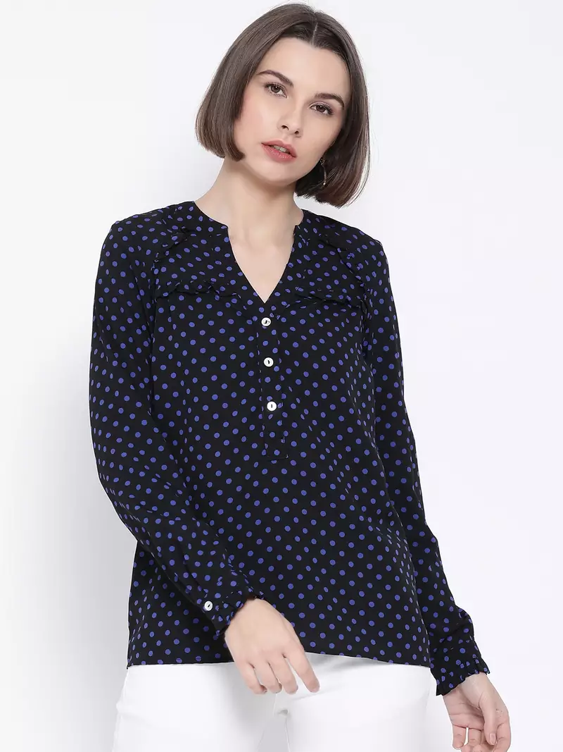 Polka Block Retro Women Top