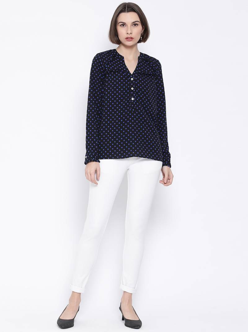 Polka Block Retro Women Top