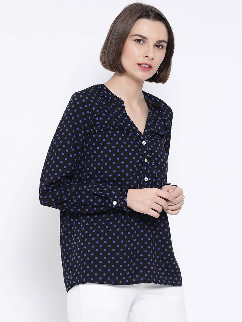 Polka Block Retro Women Top