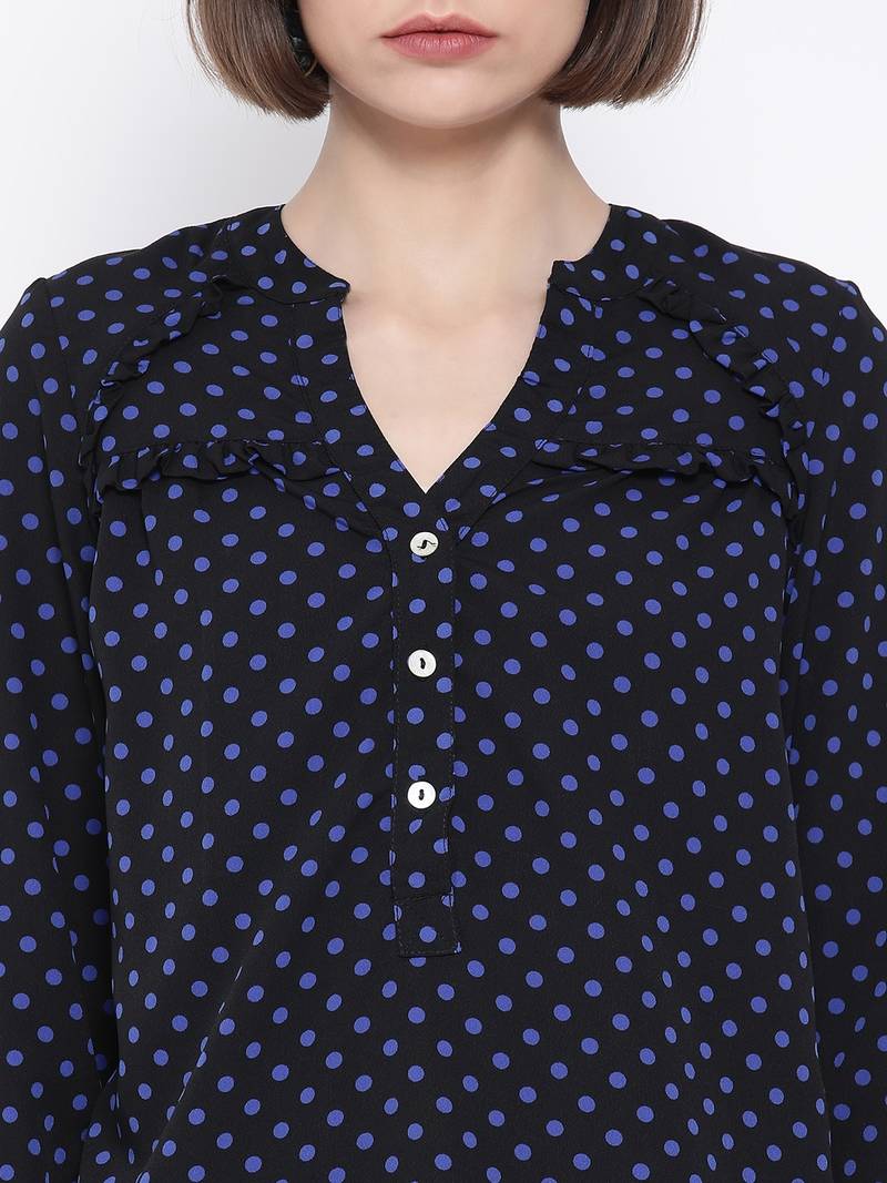Polka Block Retro Women Top