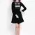Black Sapphire Ripple Women Velvet Dress