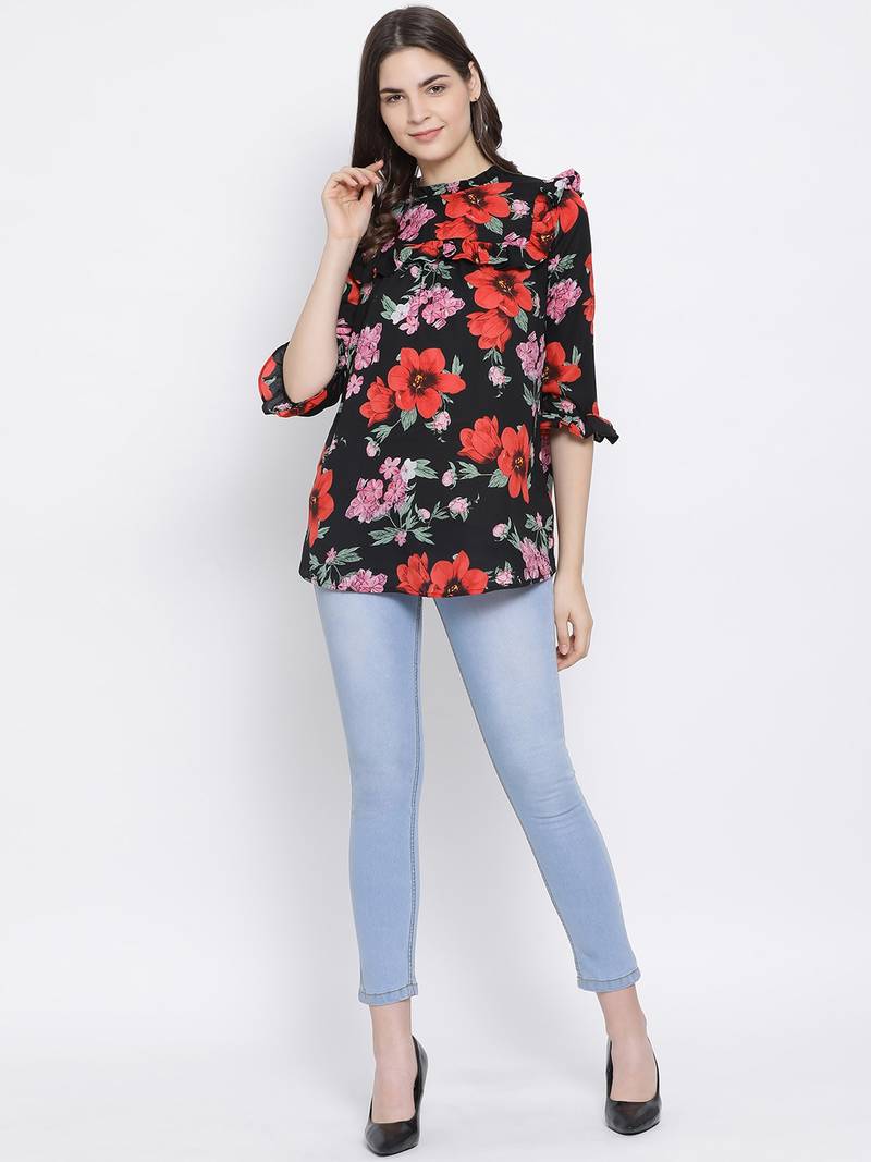 Tropical Decadence Ruffle Maternity Top