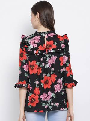 Tropical Decadence Ruffle Maternity Top 4