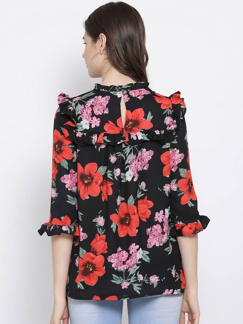 Tropical Decadence Ruffle Maternity Top