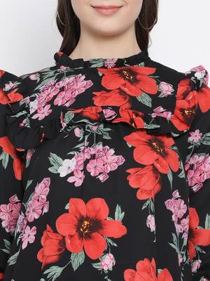 Tropical Decadence Ruffle Maternity Top 5
