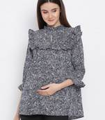 Leafy Cocktail Ruffle Maternity Top