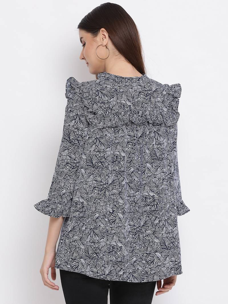 Leafy Cocktail Ruffle Maternity Top