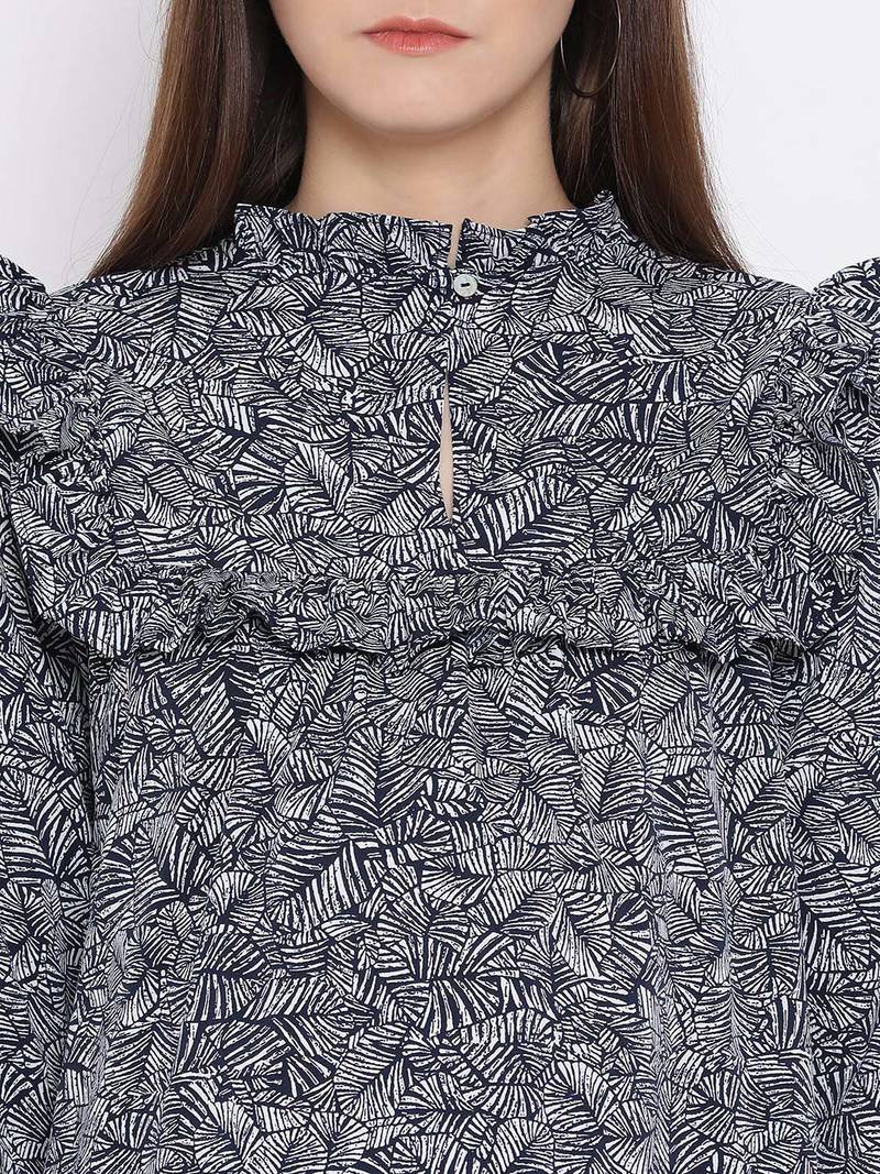 Leafy Cocktail Ruffle Maternity Top