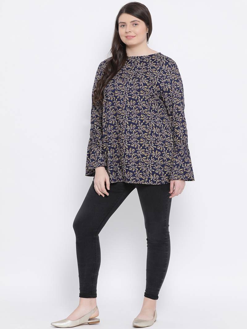 Tropical DauntyPlus Size Women Top