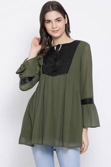 Olive Collateral Stylized Maternity Tunic