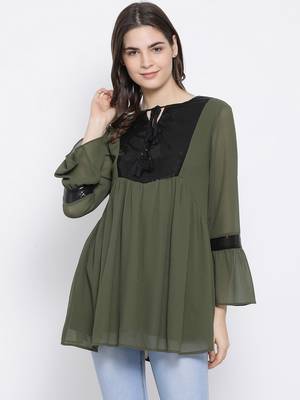 Olive Collateral Stylized Maternity Tunic 1