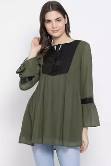Olive Collateral Stylized Maternity Tunic