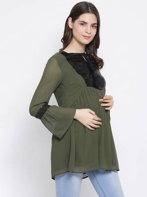 Olive Collateral Stylized Maternity Tunic 3