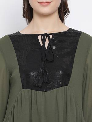 Olive Collateral Stylized Maternity Tunic 5