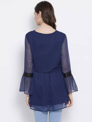 Navy Stereo Stylized Maternity Tunic 4