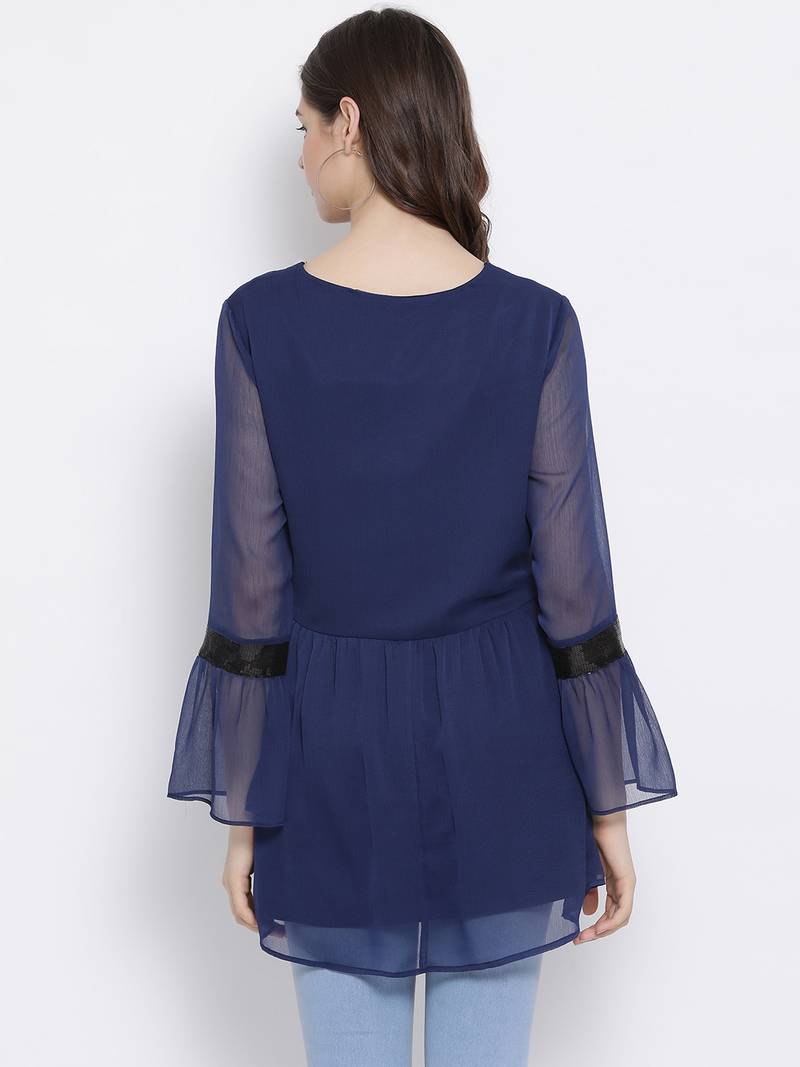 Navy Stereo Stylized Maternity Tunic