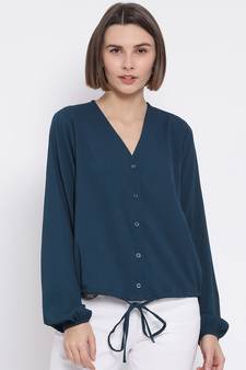 Teal Prento Lee Tie-Knot Women Top