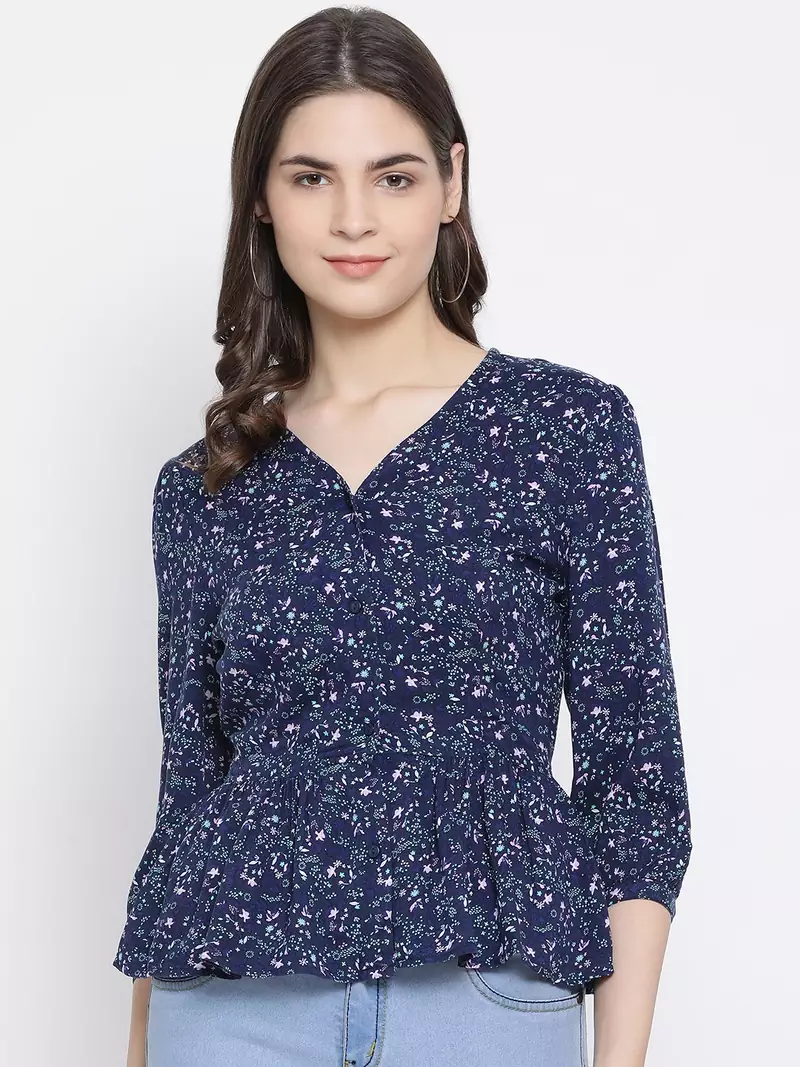 Floral Debut Peplum Women Top