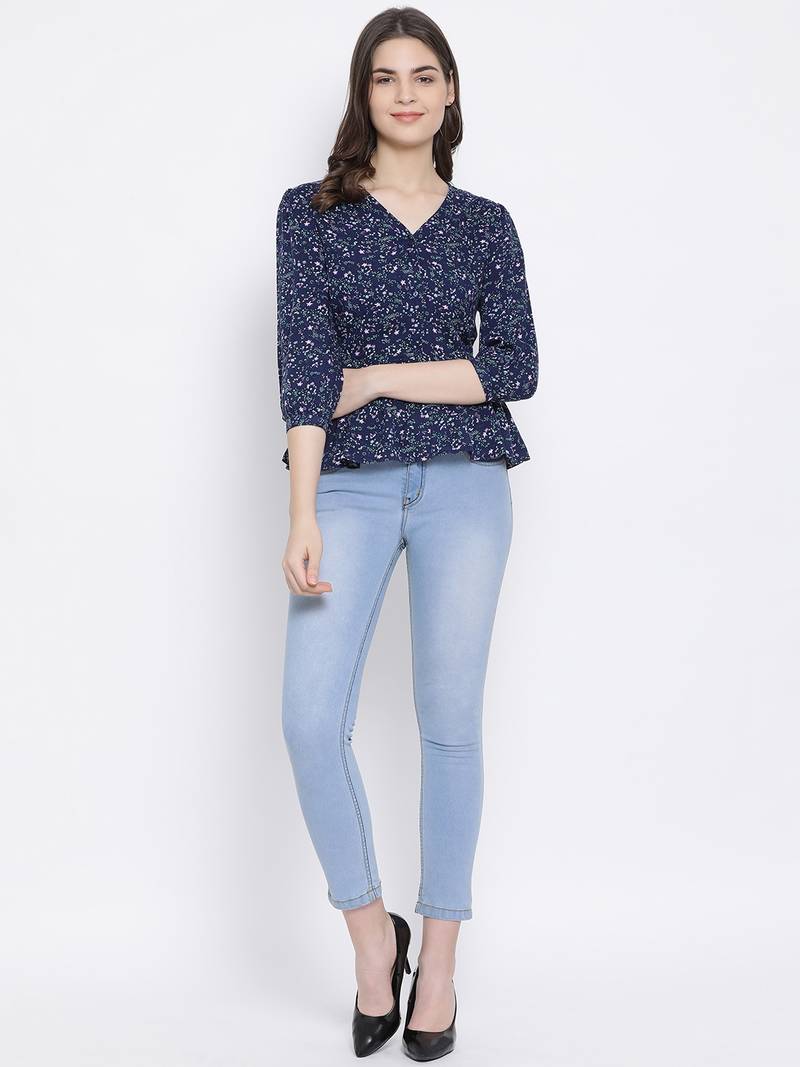 Floral Debut Peplum Women Top