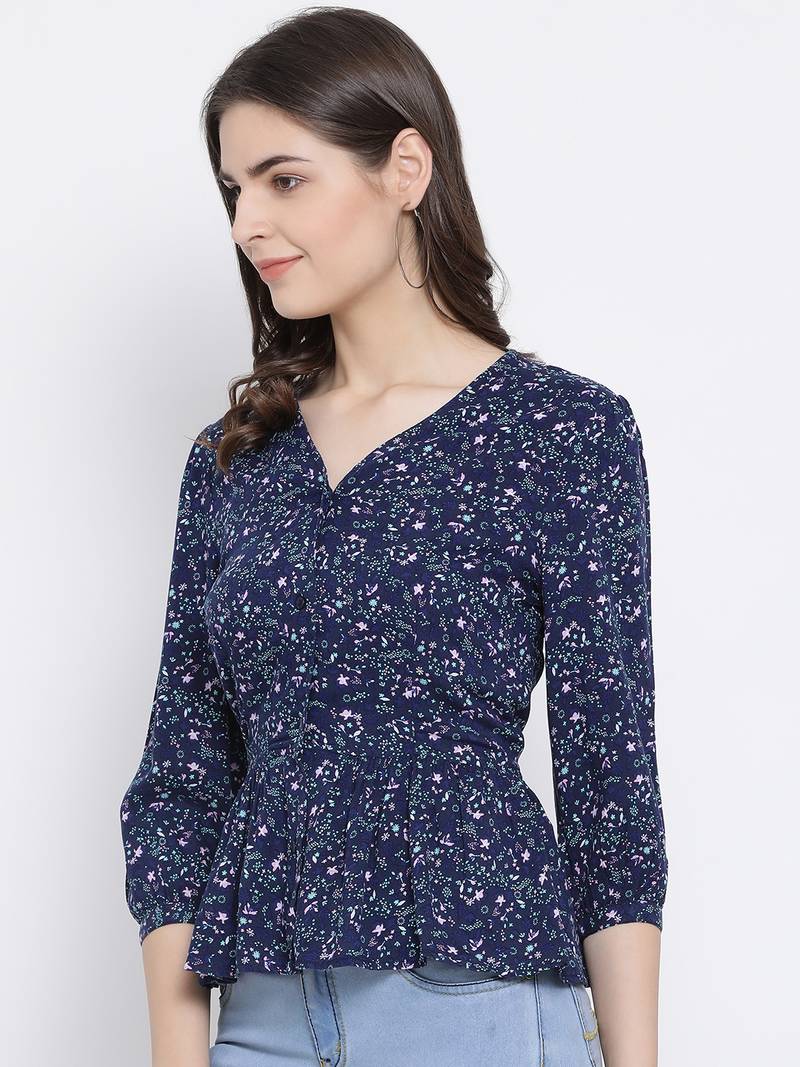 Floral Debut Peplum Women Top